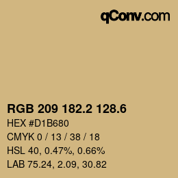 カラーコード: RGB 209 182.2 128.6 | qconv.com