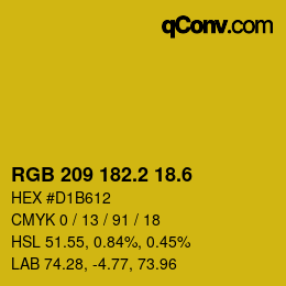 カラーコード: RGB 209 182.2 18.6 | qconv.com