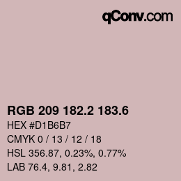 カラーコード: RGB 209 182.2 183.6 | qconv.com