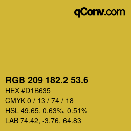 カラーコード: RGB 209 182.2 53.6 | qconv.com