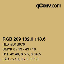 カラーコード: RGB 209 182.6 118.6 | qconv.com