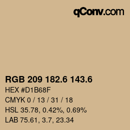 カラーコード: RGB 209 182.6 143.6 | qconv.com