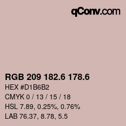 カラーコード: RGB 209 182.6 178.6 | qconv.com
