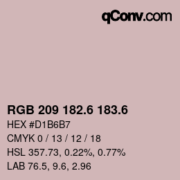 カラーコード: RGB 209 182.6 183.6 | qconv.com