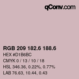 カラーコード: RGB 209 182.6 188.6 | qconv.com