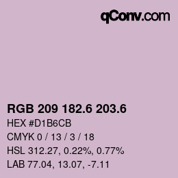 カラーコード: RGB 209 182.6 203.6 | qconv.com