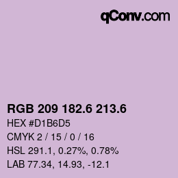 カラーコード: RGB 209 182.6 213.6 | qconv.com