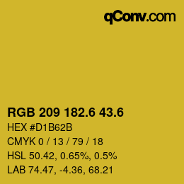 カラーコード: RGB 209 182.6 43.6 | qconv.com