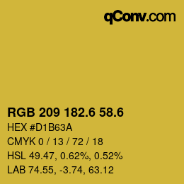 カラーコード: RGB 209 182.6 58.6 | qconv.com