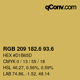 カラーコード: RGB 209 182.6 93.6 | qconv.com