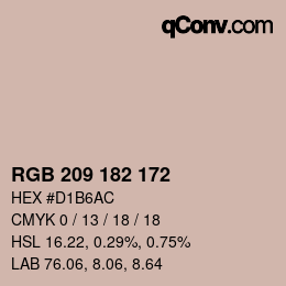 カラーコード: RGB 209 182 172 | qconv.com