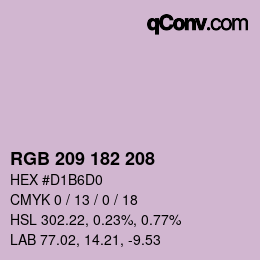 Color code: RGB 209 182 208 | qconv.com