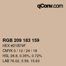 Color code: RGB 209 183 159 | qconv.com