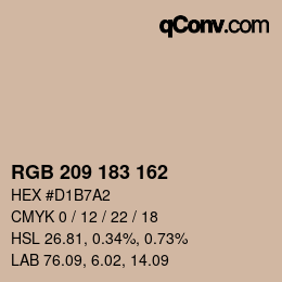 Color code: RGB 209 183 162 | qconv.com