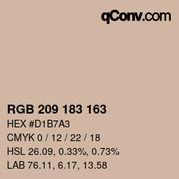 Color code: RGB 209 183 163 | qconv.com