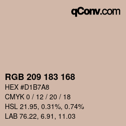 Color code: RGB 209 183 168 | qconv.com