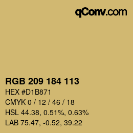 Color code: RGB 209 184 113 | qconv.com