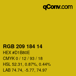 颜色代码: RGB 209 184 14 | qconv.com