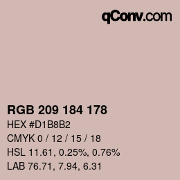 Color code: RGB 209 184 178 | qconv.com