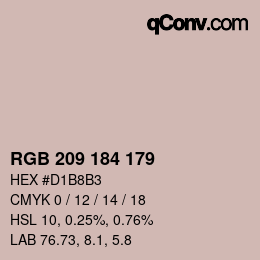 Color code: RGB 209 184 179 | qconv.com
