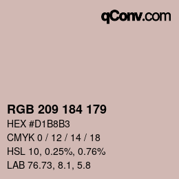 Color code: RGB 209 184 179 | qconv.com