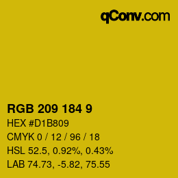 Color code: RGB 209 184 9 | qconv.com
