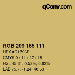 Color code: RGB 209 185 111 | qconv.com