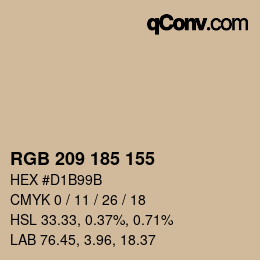 Farbcode: RGB 209 185 155 | qconv.com
