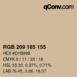 Color code: RGB 209 185 155 | qconv.com