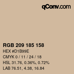 颜色代码: RGB 209 185 158 | qconv.com