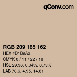 カラーコード: RGB 209 185 162 | qconv.com