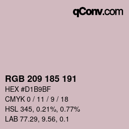 Color code: RGB 209 185 191 | qconv.com