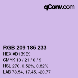 Color code: RGB 209 185 233 | qconv.com