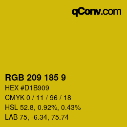 Color code: RGB 209 185 9 | qconv.com