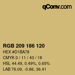 Farbcode: RGB 209 186 120 | qconv.com