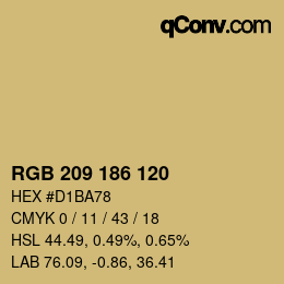 カラーコード: RGB 209 186 120 | qconv.com