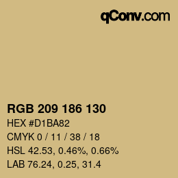 Color code: RGB 209 186 130 | qconv.com