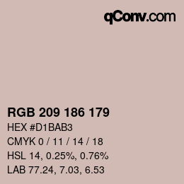Código de color: RGB 209 186 179 | qconv.com