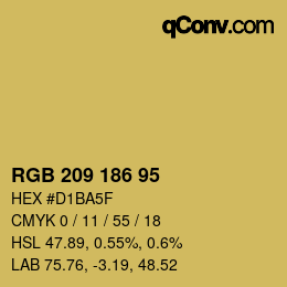 Color code: RGB 209 186 95 | qconv.com