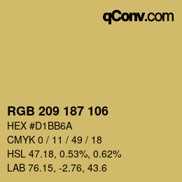 Color code: RGB 209 187 106 | qconv.com