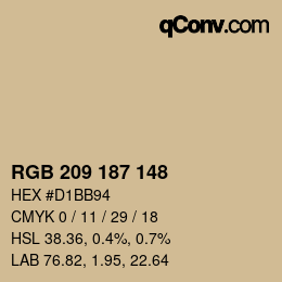 Color code: RGB 209 187 148 | qconv.com