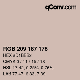 Color code: RGB 209 187 178 | qconv.com