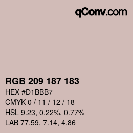 Color code: RGB 209 187 183 | qconv.com
