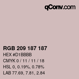 Color code: RGB 209 187 187 | qconv.com