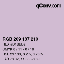 Color code: RGB 209 187 210 | qconv.com