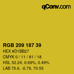 カラーコード: RGB 209 187 39 | qconv.com