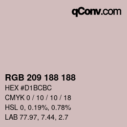 Color code: RGB 209 188 188 | qconv.com