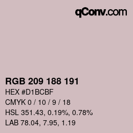 Color code: RGB 209 188 191 | qconv.com