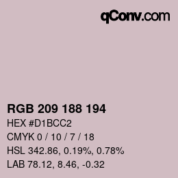 カラーコード: RGB 209 188 194 | qconv.com