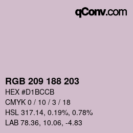 カラーコード: RGB 209 188 203 | qconv.com
